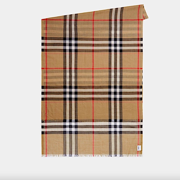 Burberry Lightweight Check Wool Silk Scarf - Picture 7 of 11